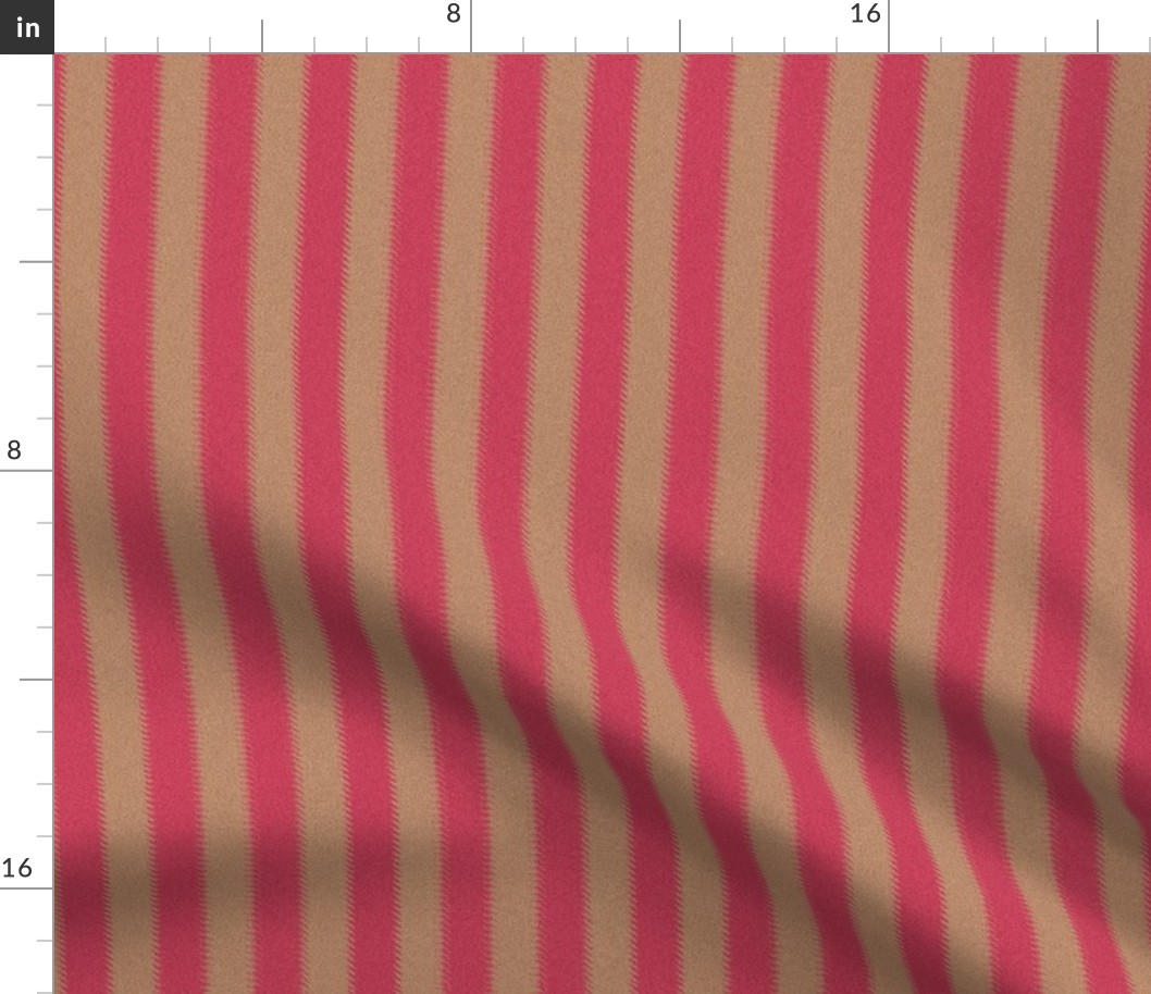 Ripple Stripe Pinkish Red and Tan