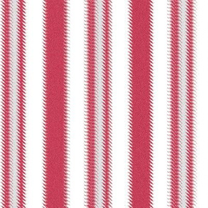 Ripple Stripe Pinkish Red and White