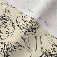 Sphynx lines fabric Ivory