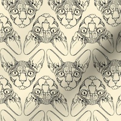 Sphynx lines fabric Ivory