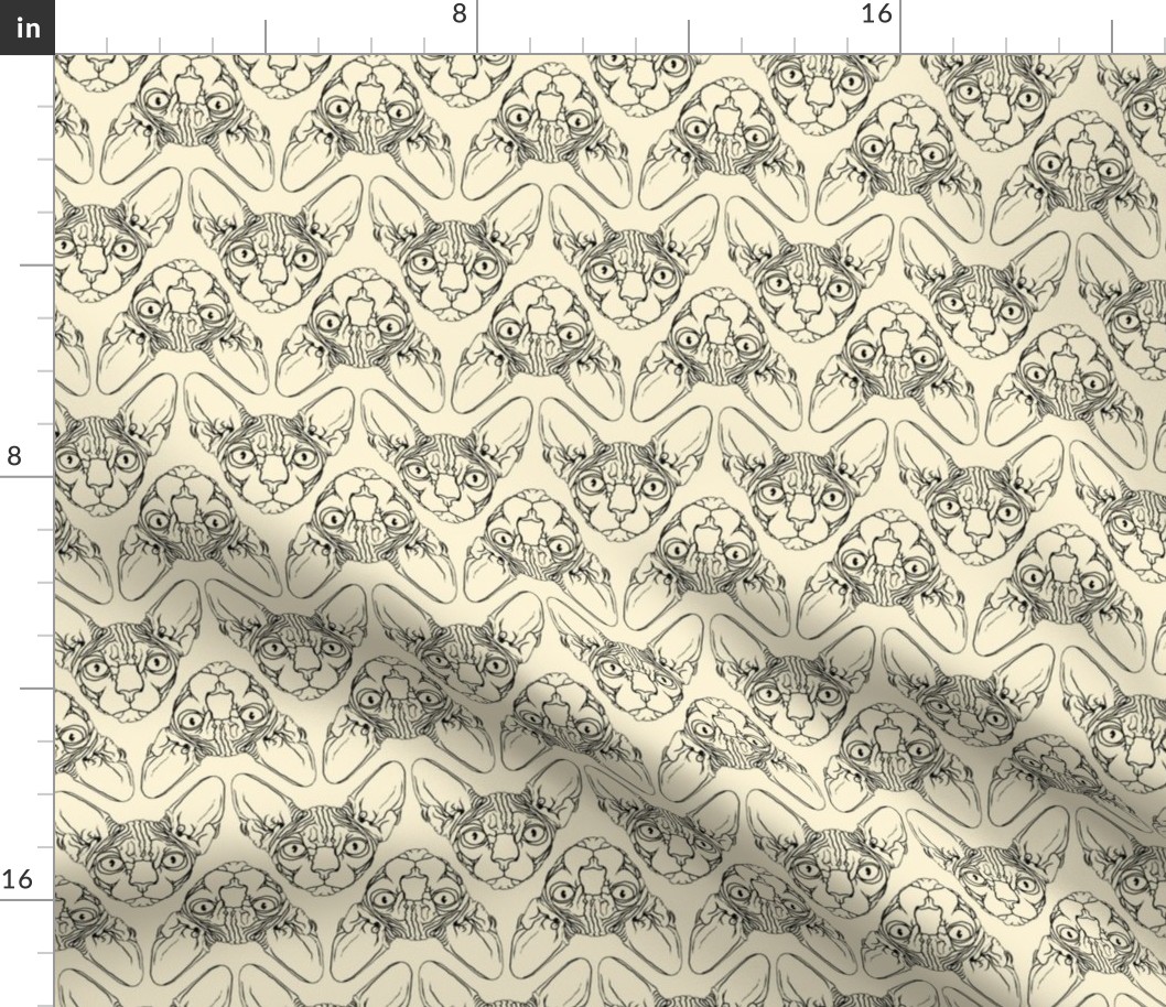 Sphynx lines fabric Ivory