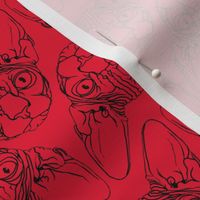 Sphynx lines fabric Red