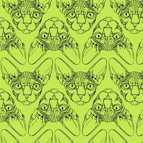 Sphynx lines fabric Lime Green