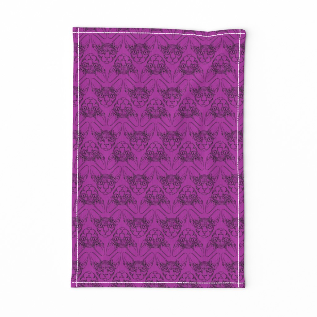 Sphynx lines fabric Purple