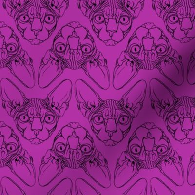 Sphynx lines fabric Purple