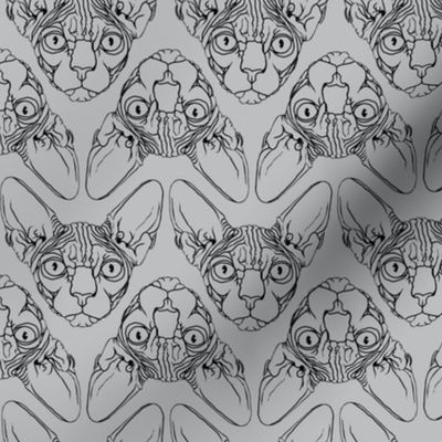 Sphynx lines fabric Grey