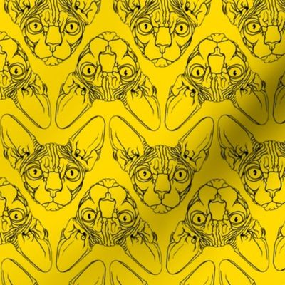 Sphynx lines fabric Yellow