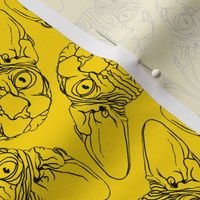 Sphynx lines fabric Yellow