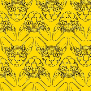 Sphynx lines fabric Yellow