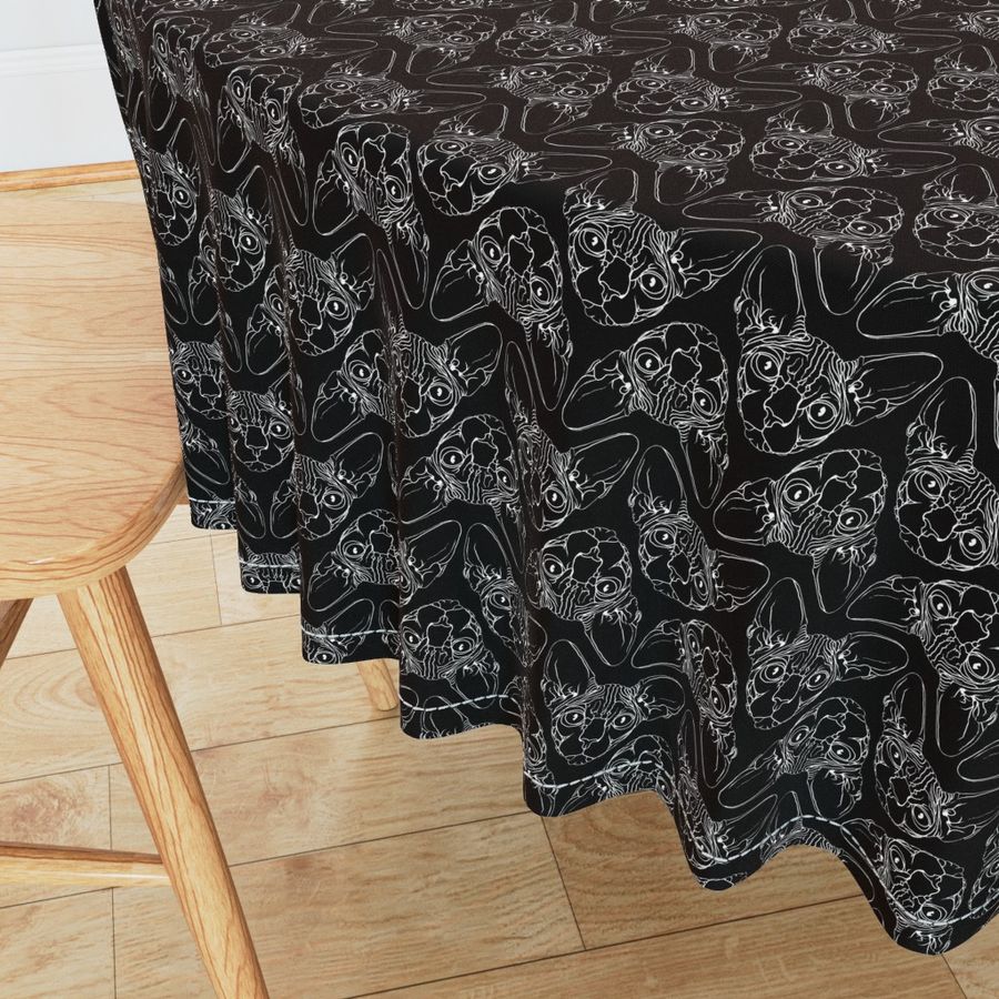 Sphynx lines fabric black