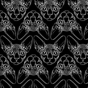 Sphynx lines fabric black