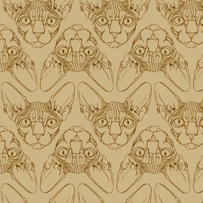 Sphynx lines fabric khaki & brown