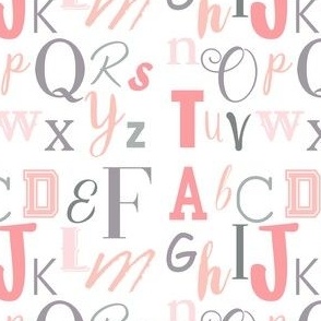 Pink Grey Alphabet