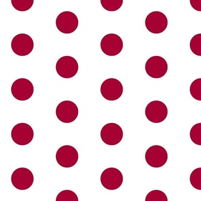 2" Large Bishop Red Polka Dots on White