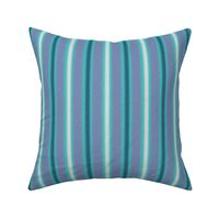 Turquoise Lavender Teal and White Stripe