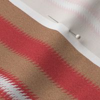 Ripple Stripe Tan Red and White