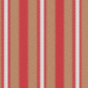 Ripple Stripe Tan Red and White