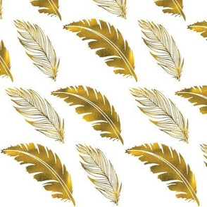 Metallic Gold Feathers