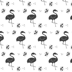 Black and White Flamingo