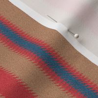 Ripple Stripe Tan Red and Blue