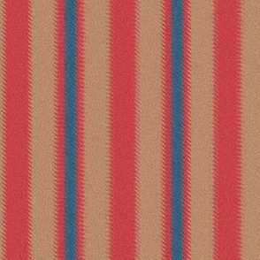 Ripple Stripe Tan Red and Blue