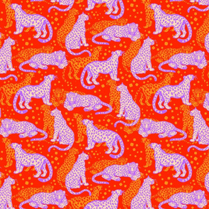 Pale Sandy Leopards in Orange World by Cheerful Madness!!