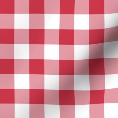 1" candy-cane red and white gingham check