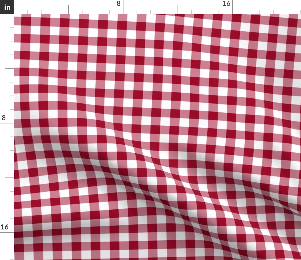 5/8" cinnamon red and white gingham