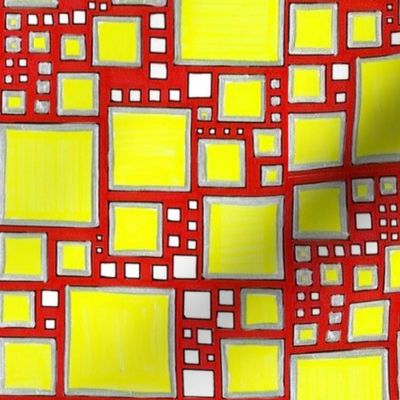 Doodle Boxes in Yellow and Red 