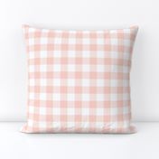 1" pale coral and white gingham check
