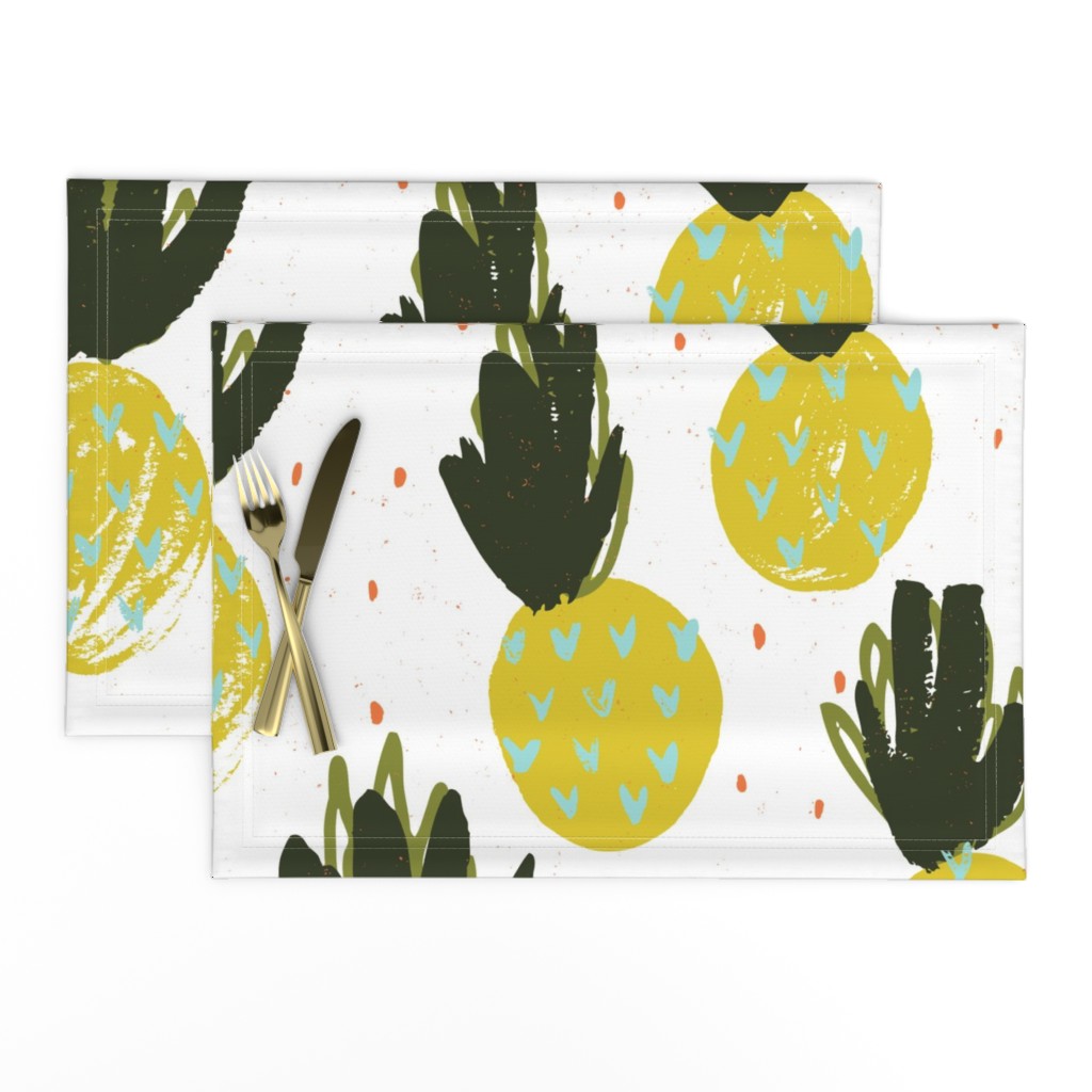 Pineapples White Large by Friztin