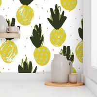 Pineapples White Large by Friztin