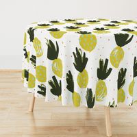 Pineapples White Large by Friztin