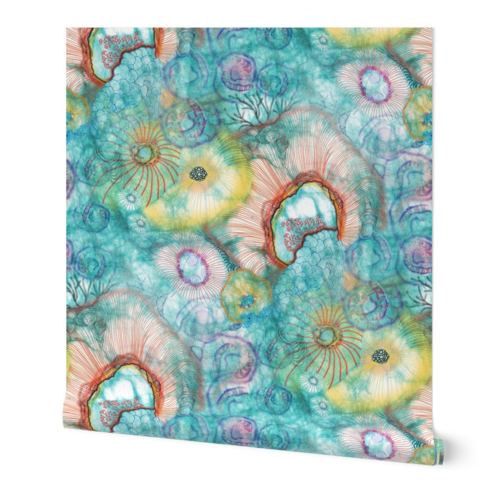 primordial Ocean Mist in Teal Large scale