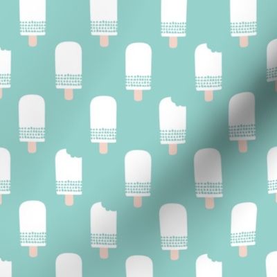 Scandinavian retro popsicle ice cream summer illustration pattern pastel blue