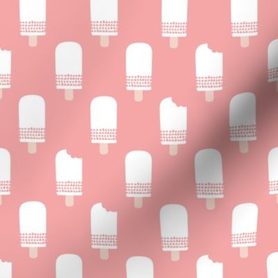 Scandinavian retro popsicle ice cream summer illustration pattern pastel pink