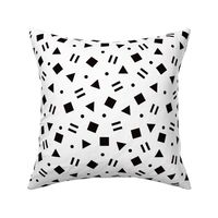 Super trendy geometric shapes squares triangles and dots abstract memphis retro black and white