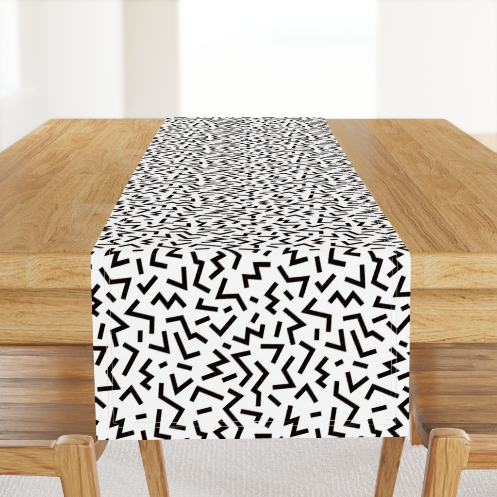 Super trendy geometric shapes squares stripes strokes and zigzag abstract memphis retro black and white