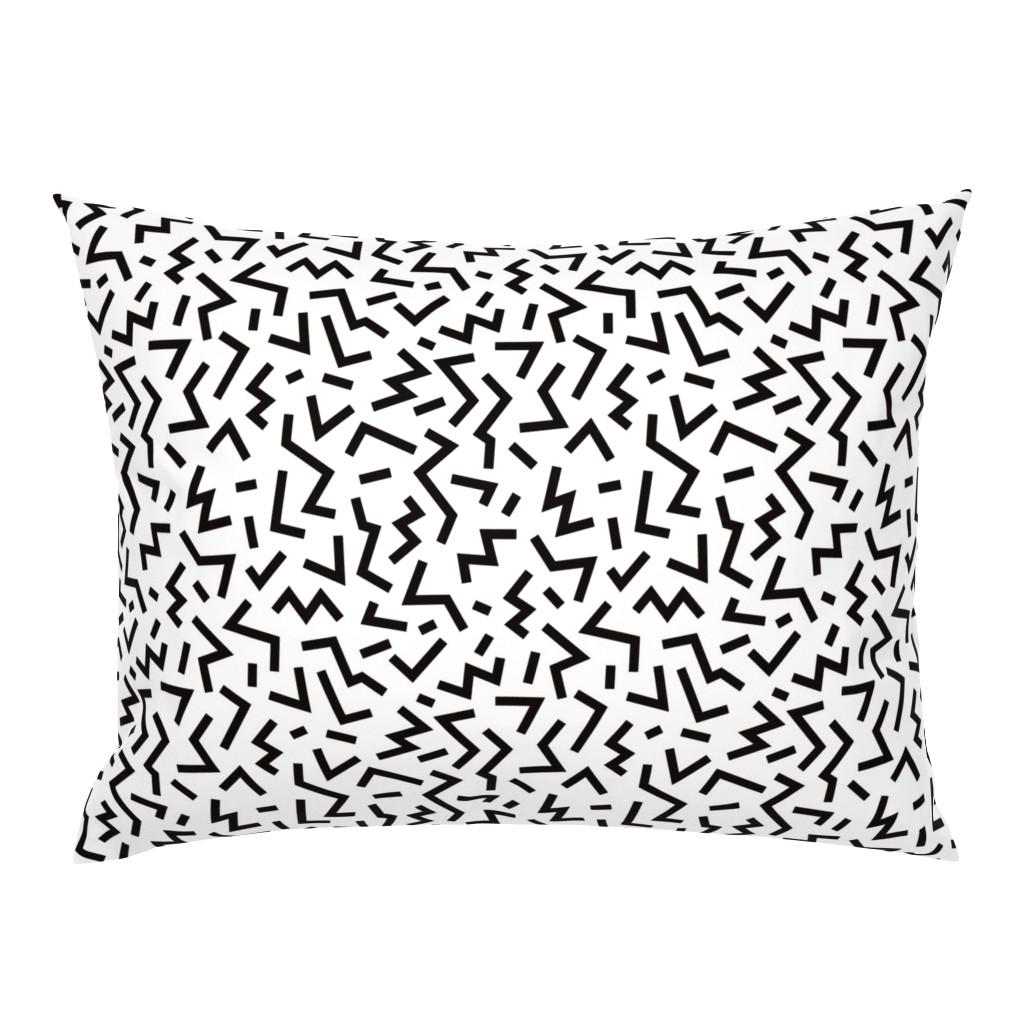 Super trendy geometric shapes squares stripes strokes and zigzag abstract memphis retro black and white