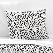 Super trendy geometric shapes squares stripes strokes and zigzag abstract memphis retro black and white