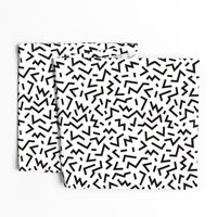 Super trendy geometric shapes squares stripes strokes and zigzag abstract memphis retro black and white