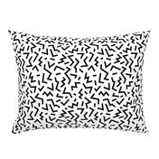 Super trendy geometric shapes squares stripes strokes and zigzag abstract memphis retro black and white
