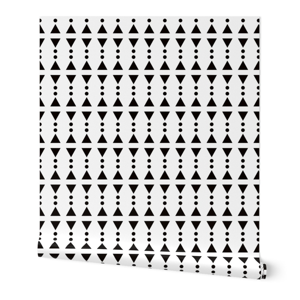 Super trendy geometric shapes circus squares triangles and dots abstract memphis retro black and white