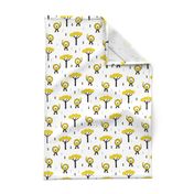 Quirky african zoo animals king of the jungle lion safari kids gender neutral yellow