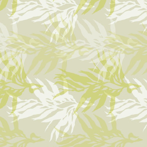 White & Green Kelp on Light Green/Gray