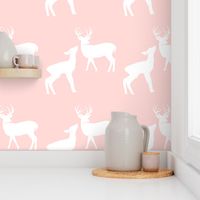 Pink & White Deer in the Woods