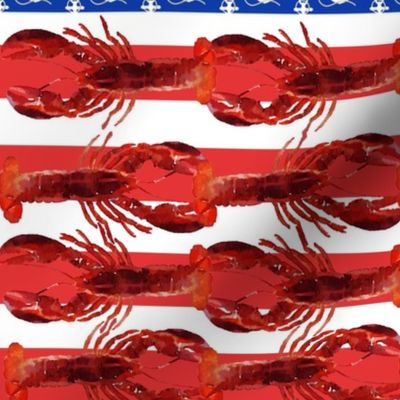 USA Lobster & Anchor in red white & blue