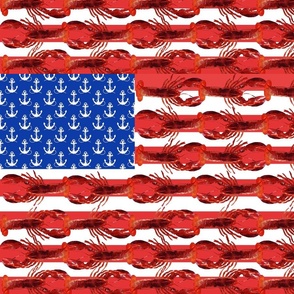 USA Lobster & Anchor in red white & blue
