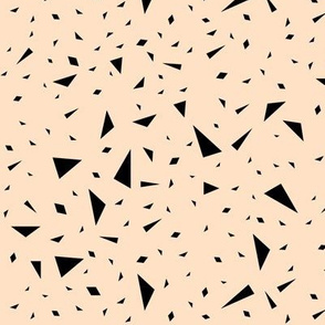 Scattered triangles - black on blush, peach, pastel, geometric || by sunny afternoon