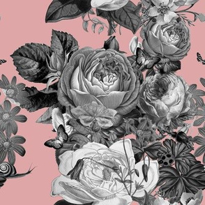 Vintage Rose Garden in Dusty Pink